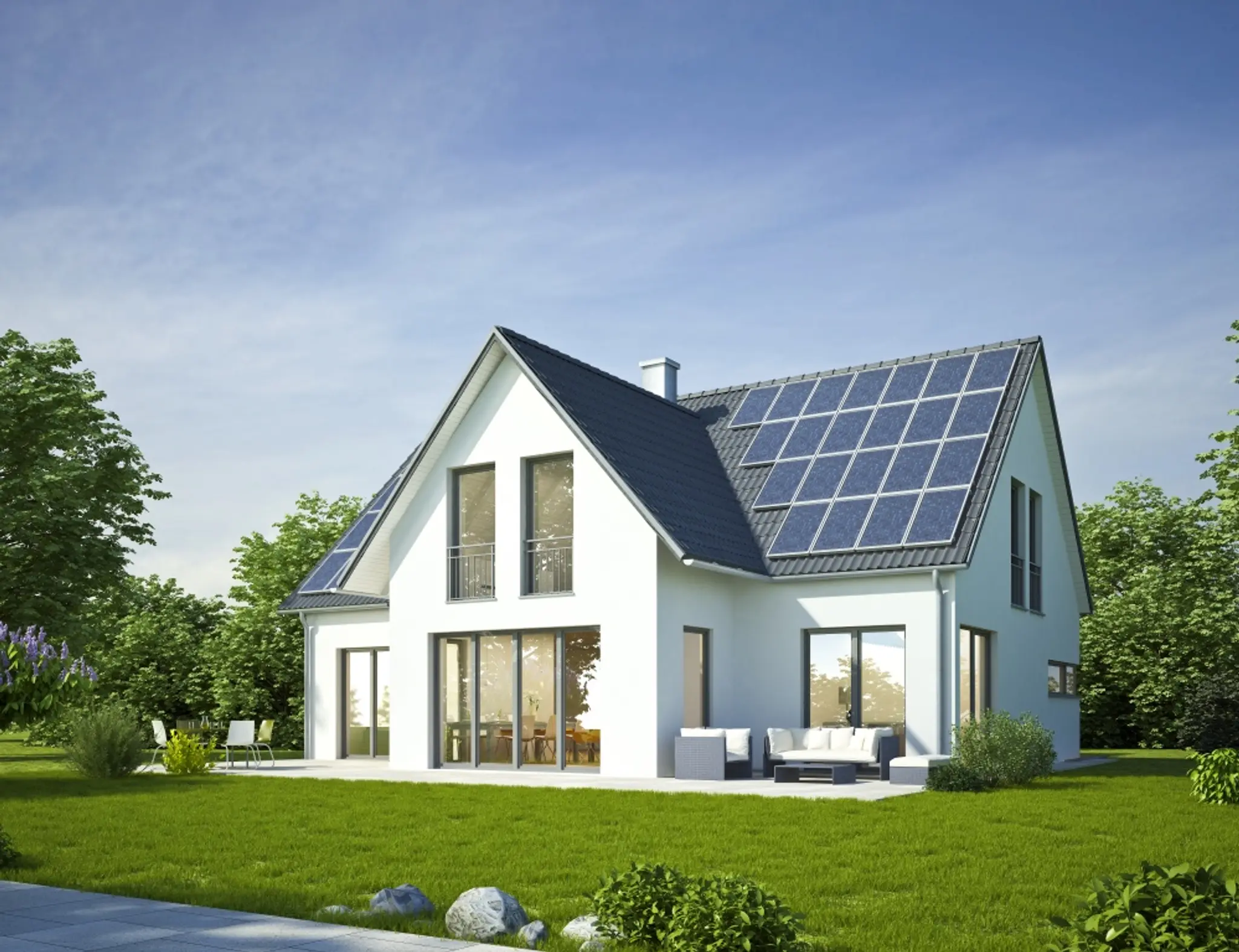 Neues Haus mit neuer Solaranlage 