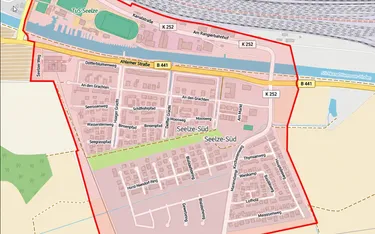 Grafik der Versorgungsleitungen der Siedlungen südlich des Rangierbahnhof Seelze